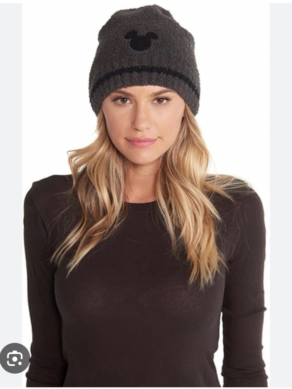 Barefoot Dreams CozyChic Adult Classic Mickey Mouse Beanie Disney Series Gray